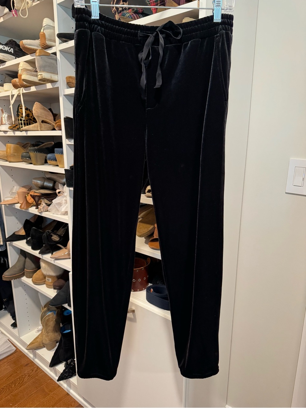 GAP Black Velvet Drawstring Joggers